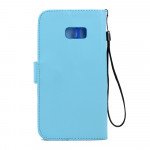 Wholesale Samsung Galaxy S6 Edge Plus Folio Flip Leather Wallet Case with Strap (Blue)